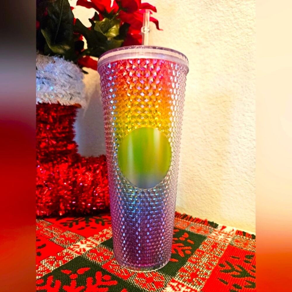 Rainbow Studded Cold Cup Tumbler.  NWT! 🌈